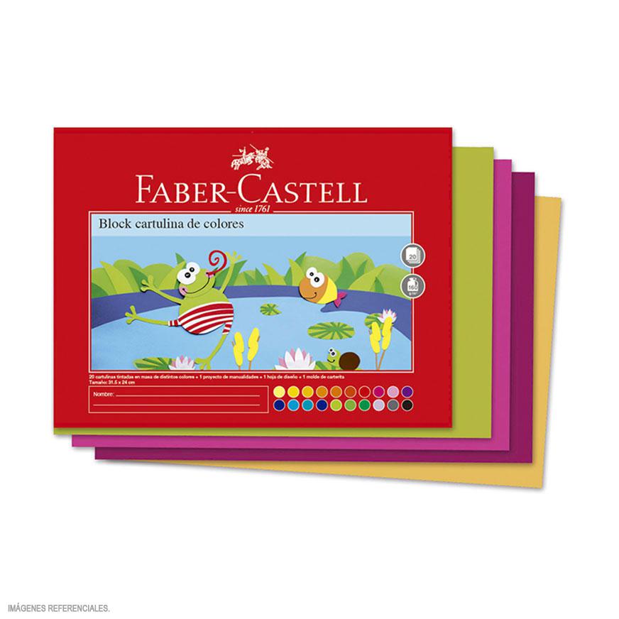 Block Cartulina De Colores Faber Castell 31 X 25 Cm 150 G 20 Hojas Imagen principal del producto