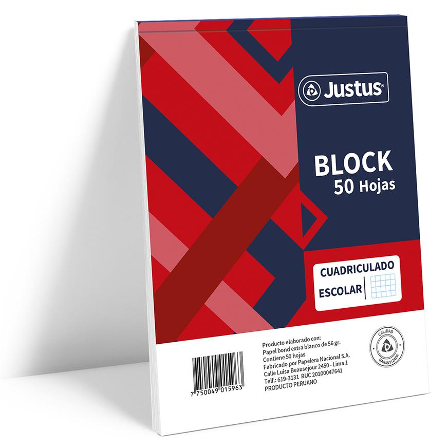Block Cuadriculado Justus 50 Hojas Imagen principal del producto