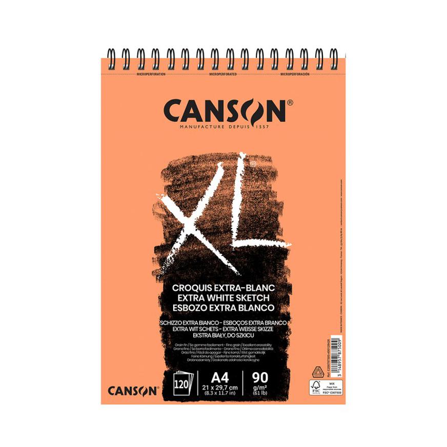 Block Xl Canson A4 Espiral Croquis Marfil 90 Gr 120 Hojas Imagen principal del producto