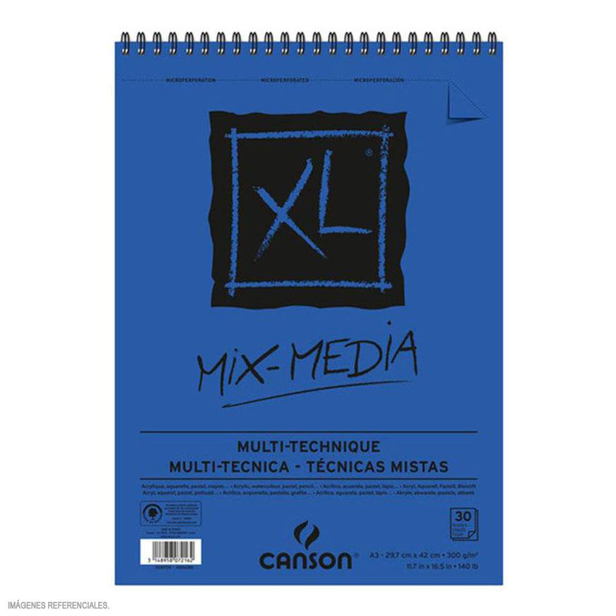 Block Xl Canson A3 Espiral Mix Media 300 Gr 30 Hojas Imagen principal del producto
