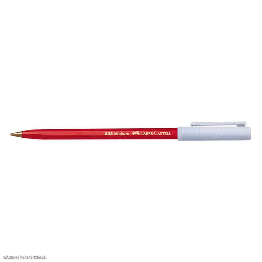 BolÃ­grafo Faber Castell 033 Rojo Punta Mediana Imagen principal del producto