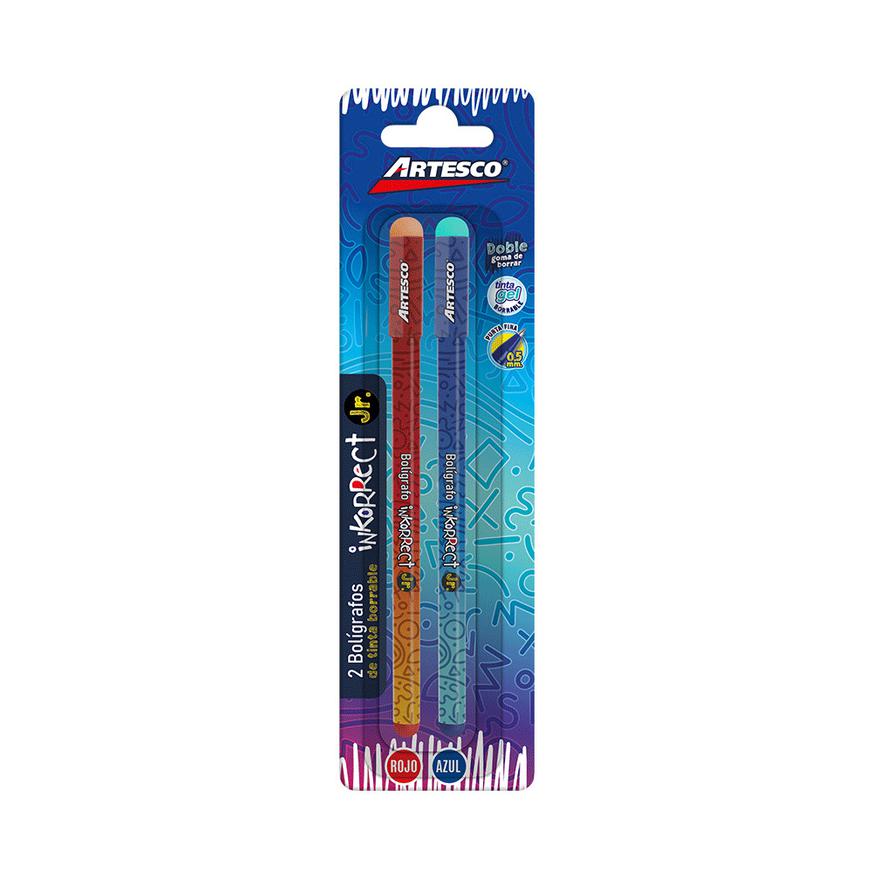 BolÃ­grafo Artesco Inkorrect Jr. Rojo Y Azul Blister X 2 Und Imagen principal del producto