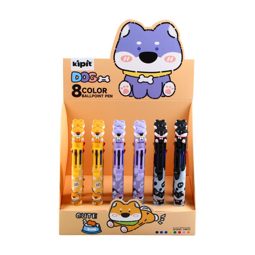 BolÃ­grafo Kipit RetrÃ¡ctil 8 Colores Cute Dog Imagen principal del producto