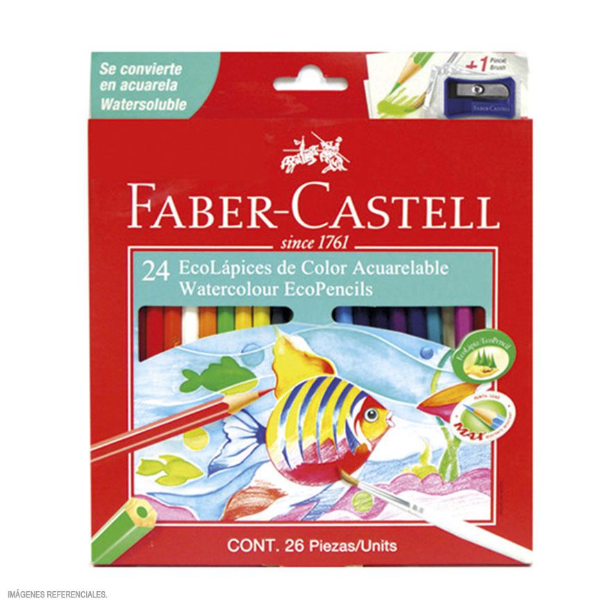 Colores Largos Acuarelables Faber Castell Hexagonal X 24 Und Imagen principal del producto
