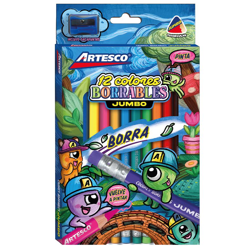 Colores Borrables Artesco Jumbo X 12 Und Imagen principal del producto