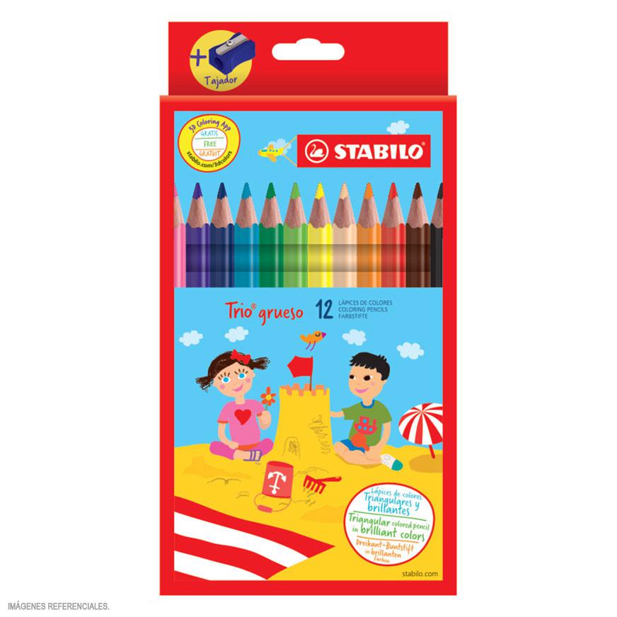 Colores Largos Gruesos Stabilo Triangulares X 12 Und
