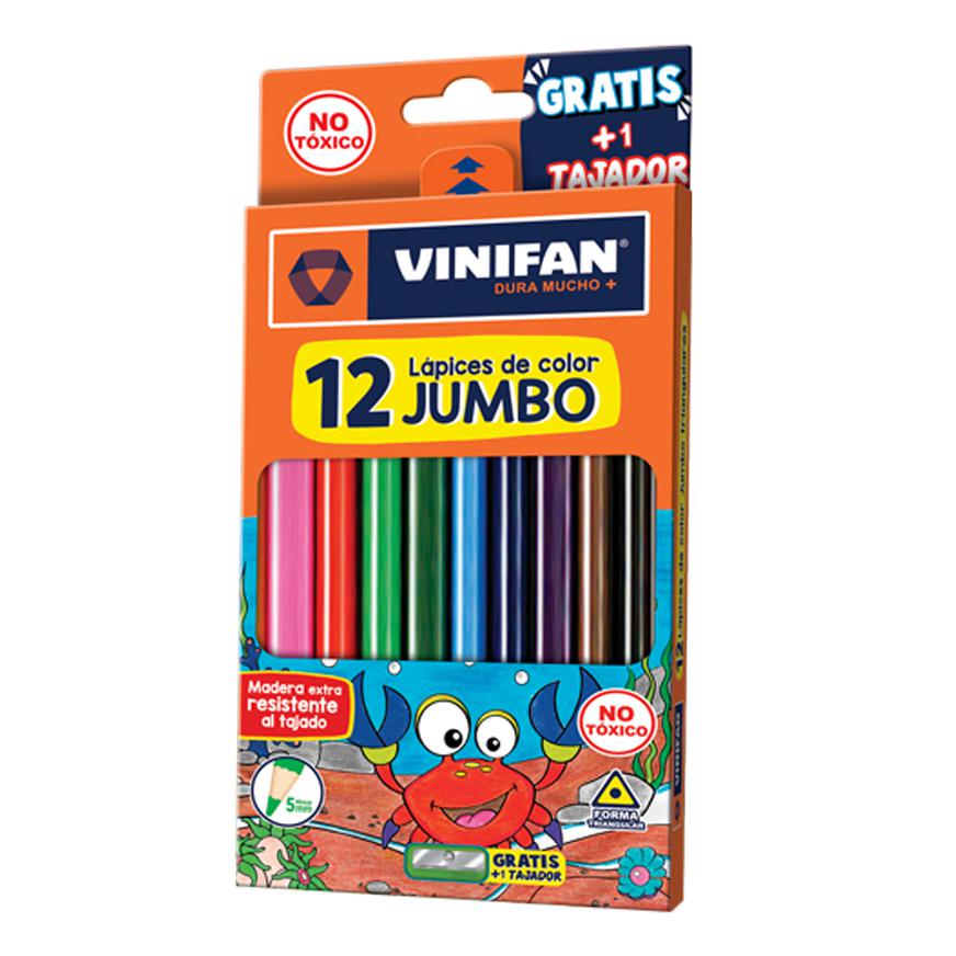 Colores Largos Jumbo Vinifan Triangulares X 12 Und Imagen principal del producto