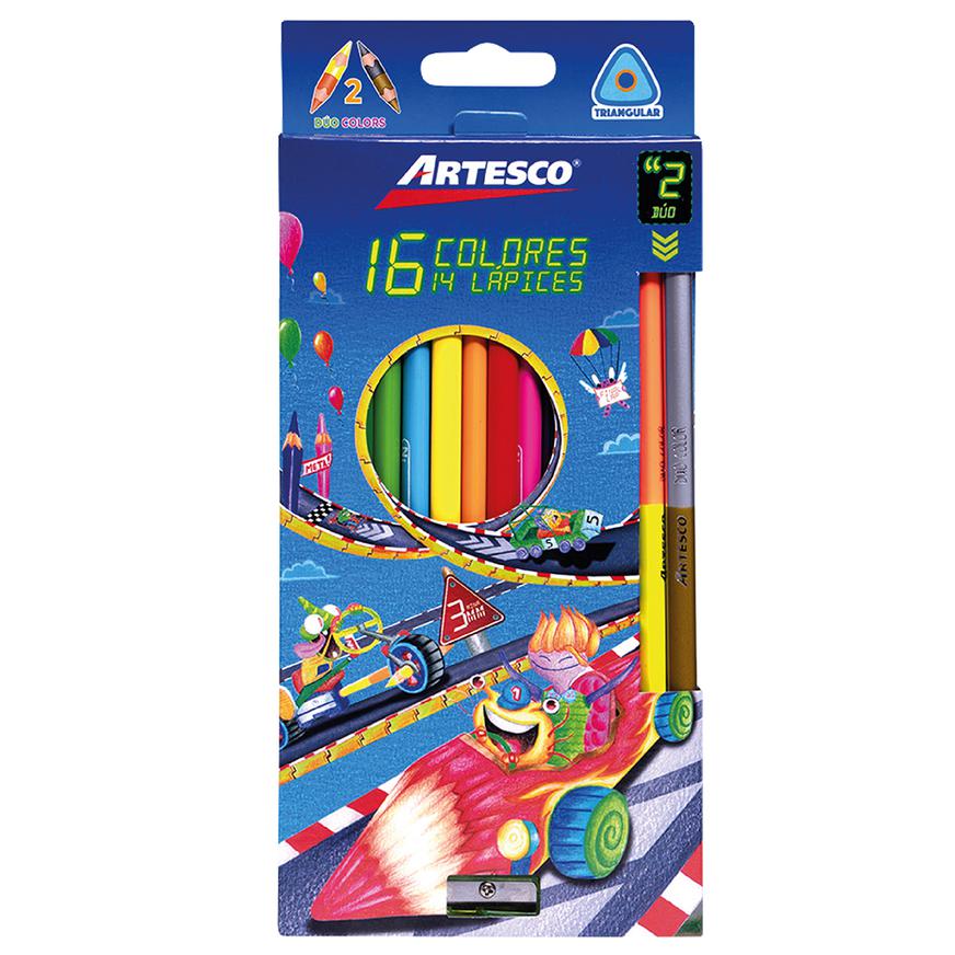 Colores Largos Artesco Triangulares 14 LÃƒÂ¡pices16 Colores