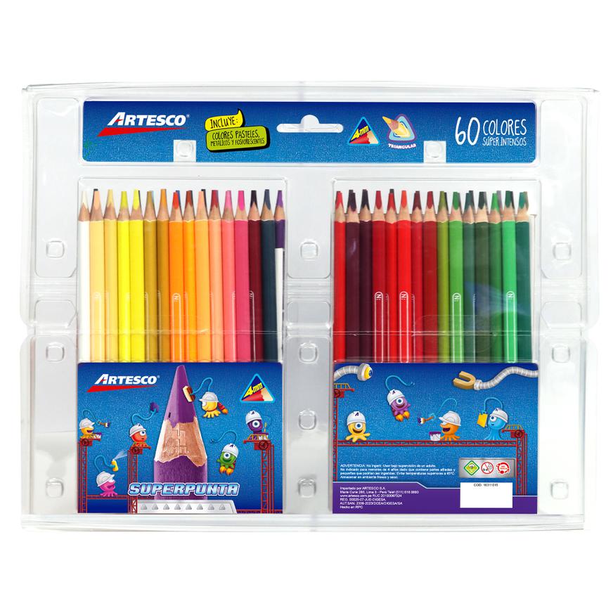 Colores Largos Artesco Triangulares Superpunta X 60 Und Imagen principal del producto