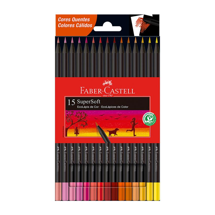 Colores Largos Faber Castell Supersoft CÃƒÂ¡lidos X 15 Und Imagen principal del producto