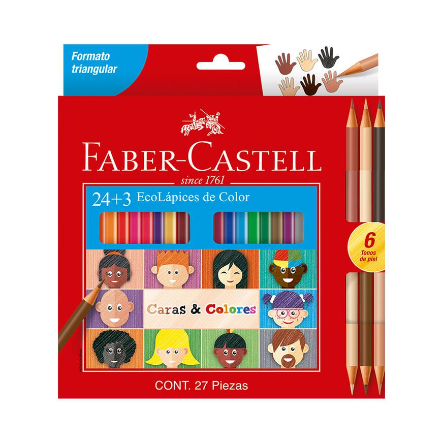 Colores Largos Faber Castell Triangulares Caras Y Colores X 24 Und Imagen principal del producto