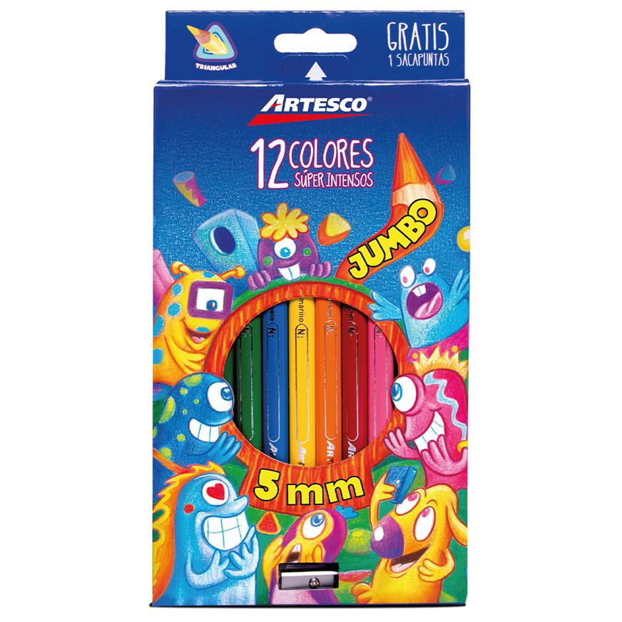 Colores Largos Jumbo Artesco Triangulares X 12 Und