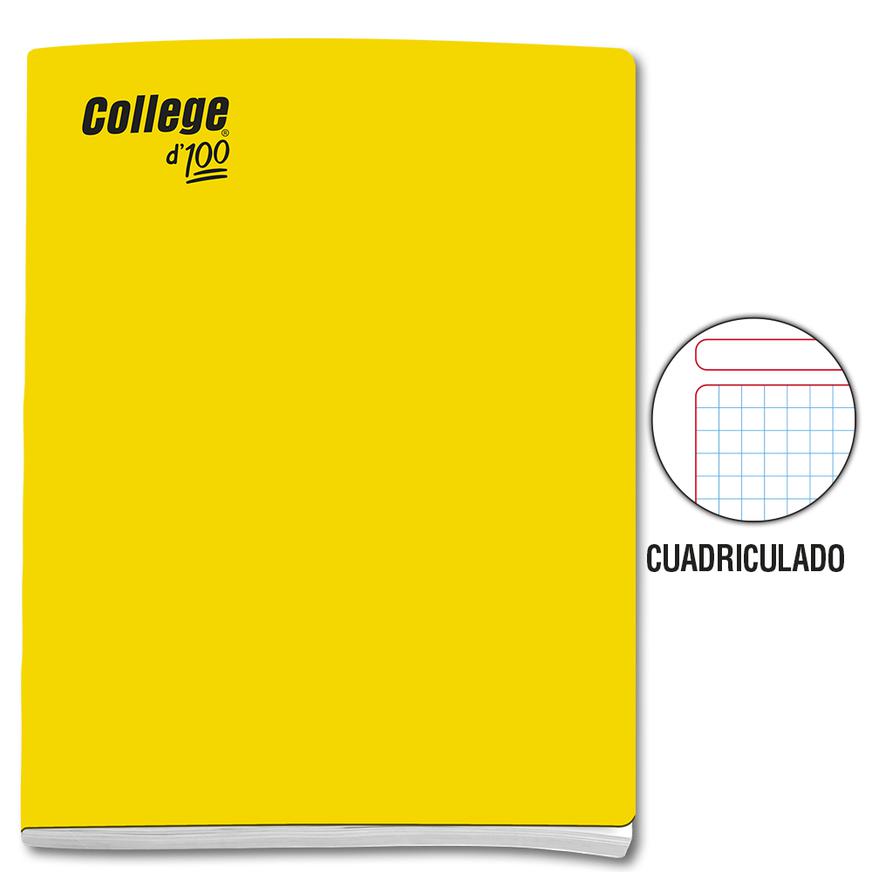 Cuaderno Cuadriculado Deluxe College A4 Amarillo 100 Hojas