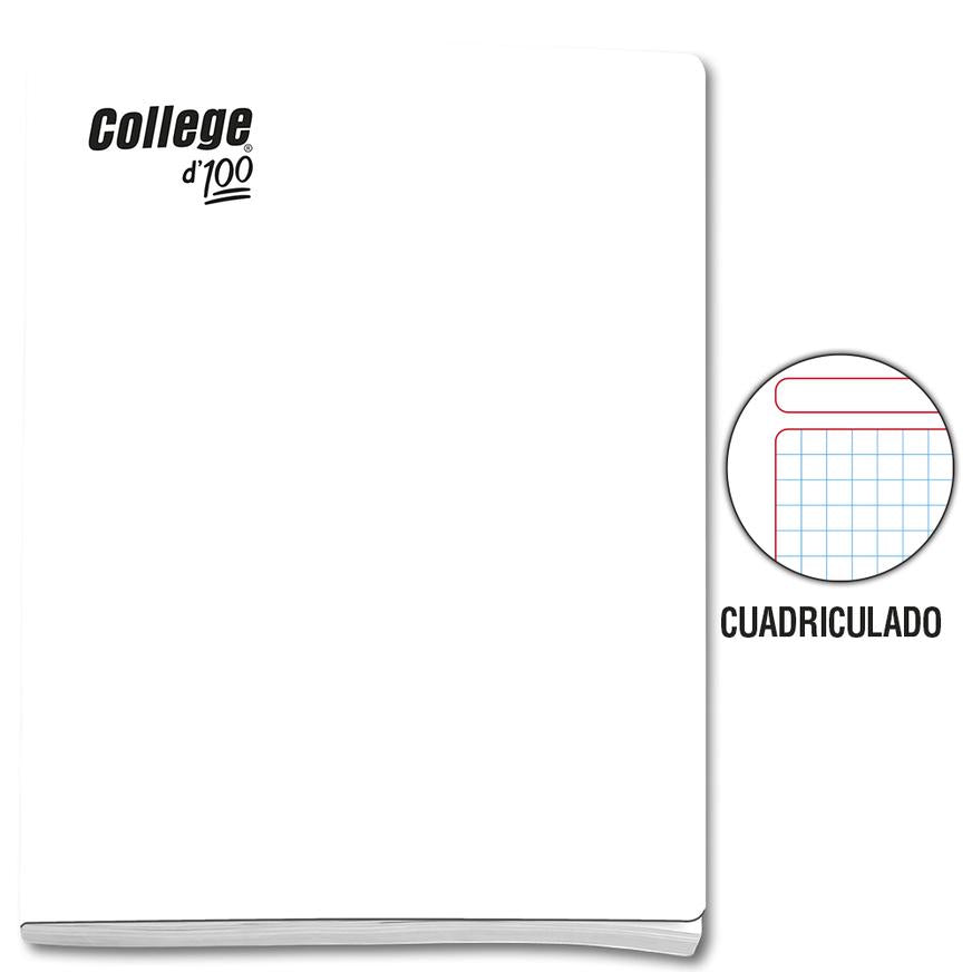 Cuaderno Cuadriculado Deluxe College A4 Blanco 100 Hojas