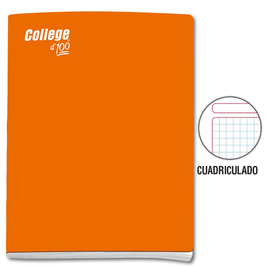 Cuaderno Cuadriculado Deluxe College A4 Naranja 100 Hojas