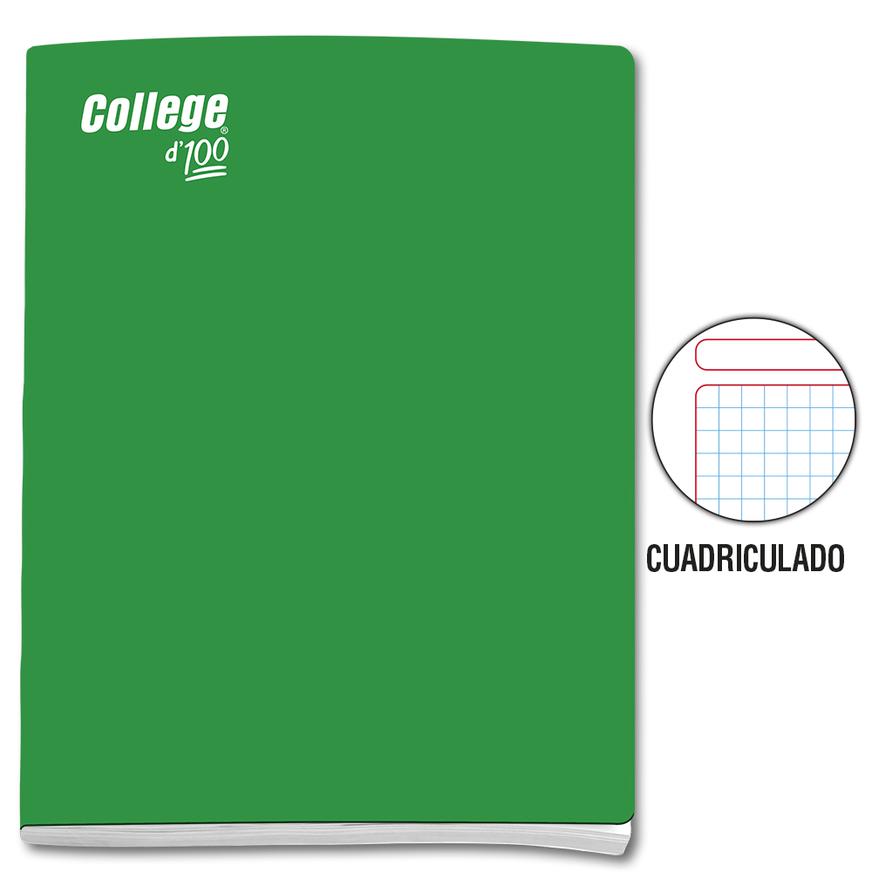 Cuaderno Cuadriculado Deluxe College A4 Verde 100 Hojas