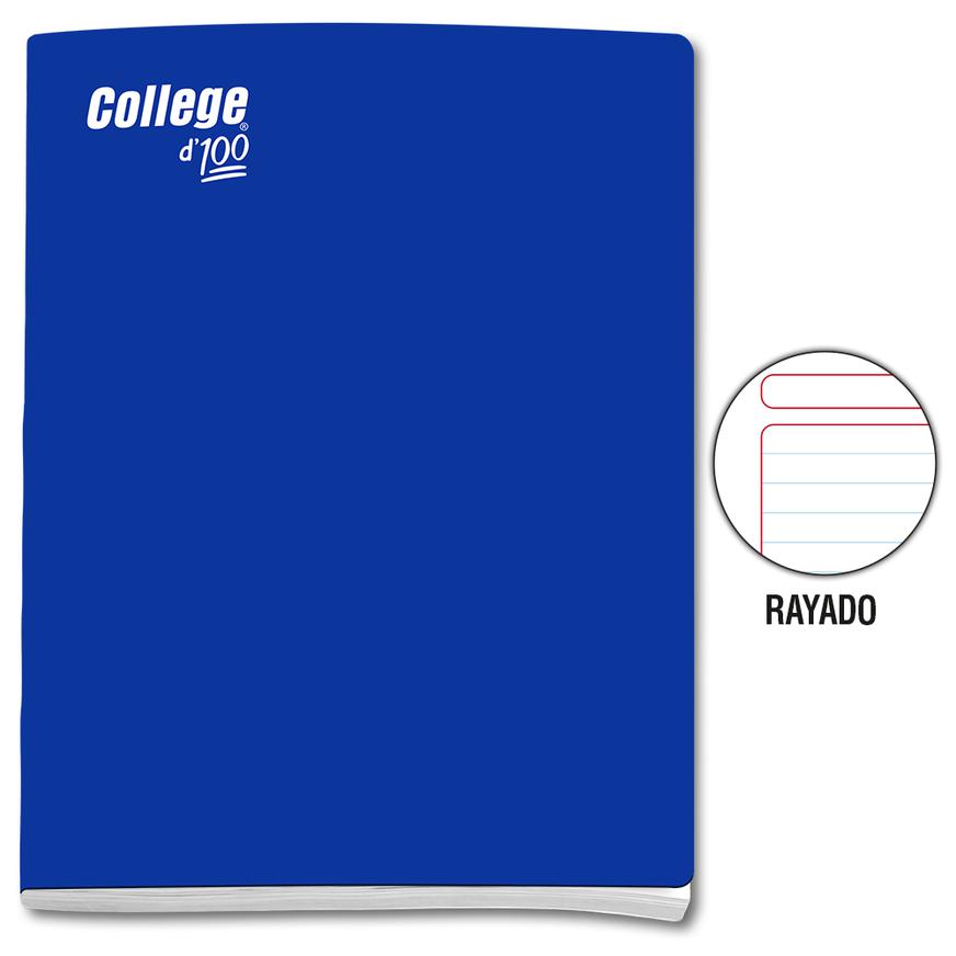 Cuaderno Rayado Deluxe College A4 Azul 100 Hojas
