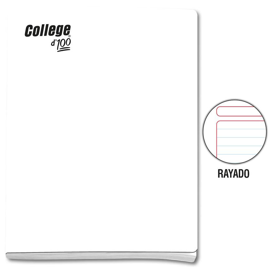 Cuaderno Rayado Deluxe College A4 Blanco 100 Hojas