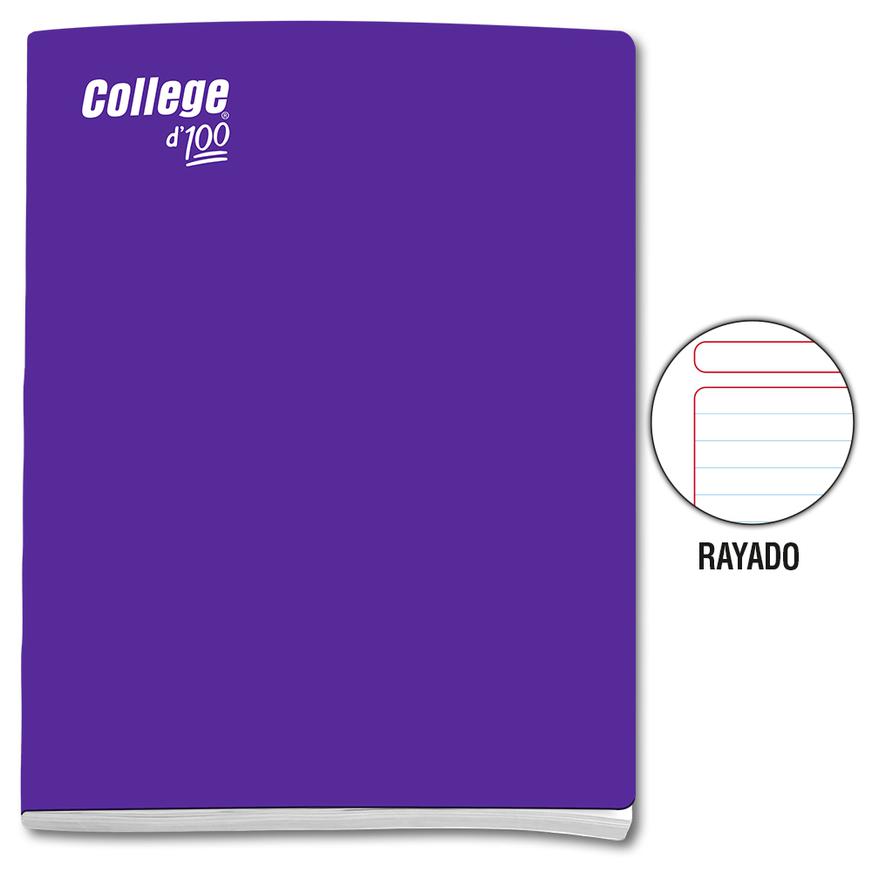 Cuaderno Rayado Deluxe College A4 Morado 100 Hojas Imagen principal del producto