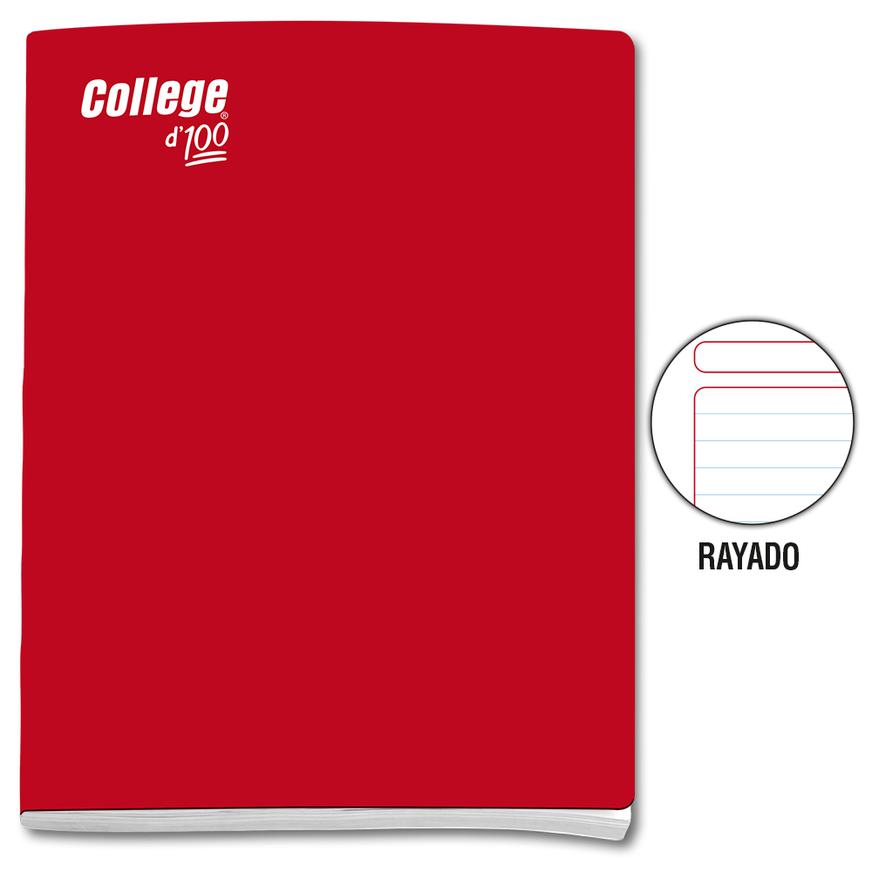 Cuaderno Rayado Deluxe College A4 Rojo 100 Hojas Imagen principal del producto