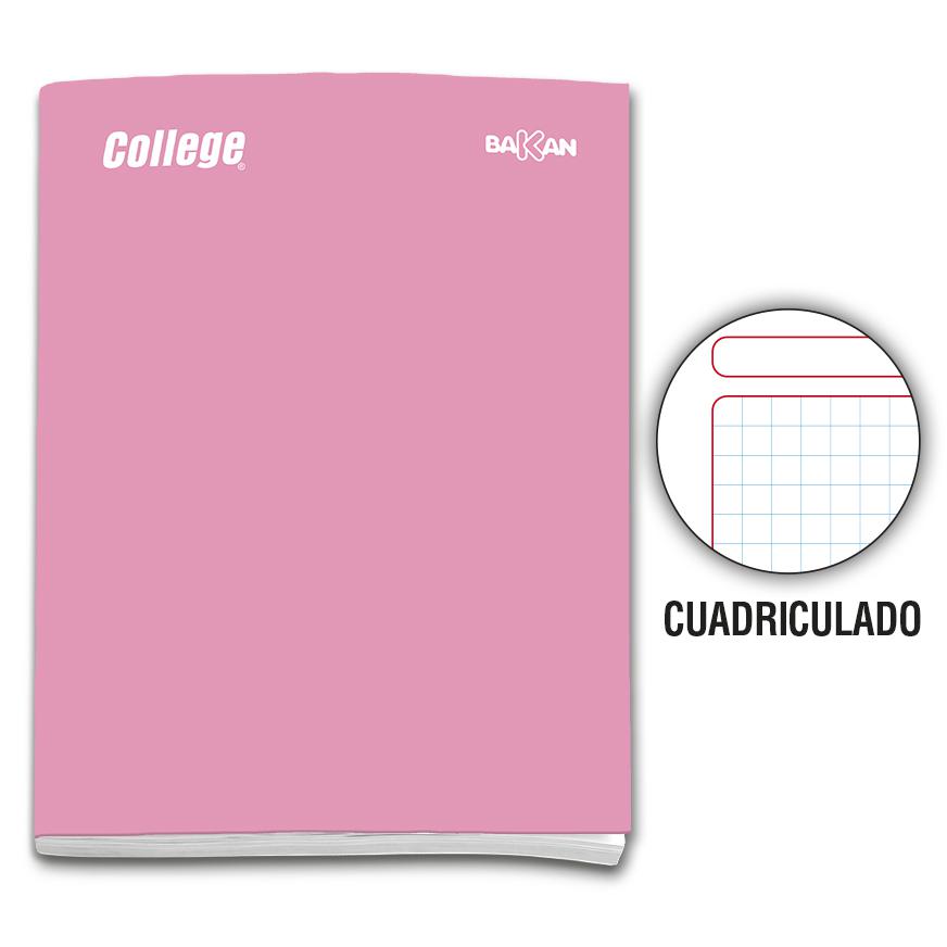 Cuaderno Cuadriculado Deluxe College Bakan A4 Rosa 80 Hojas Imagen principal del producto