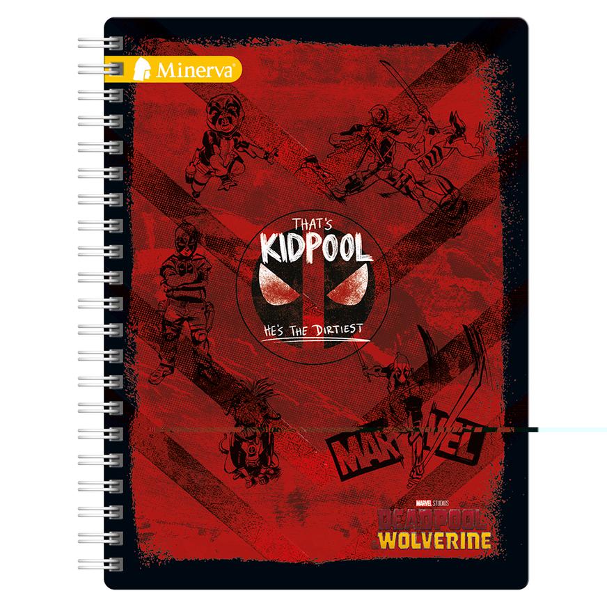 Cuaderno Cuadriculado Anillado Minerva A4 Deadpool Surtido 150 Hojas