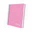 Cuaderno Cuadriculado Anillado Iris Color A4 Tapa Dura Rosado Pastel 160 Hojas