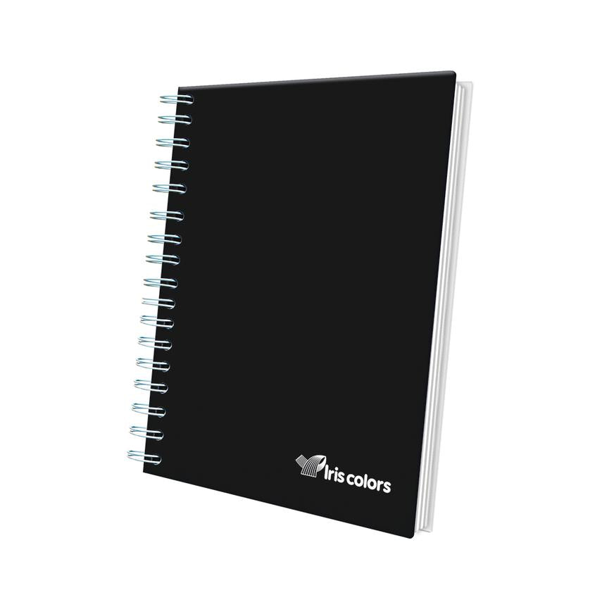 Cuaderno Cuadriculado Anillado Iris Color A4 Tapa Dura Negro 100 Hojas