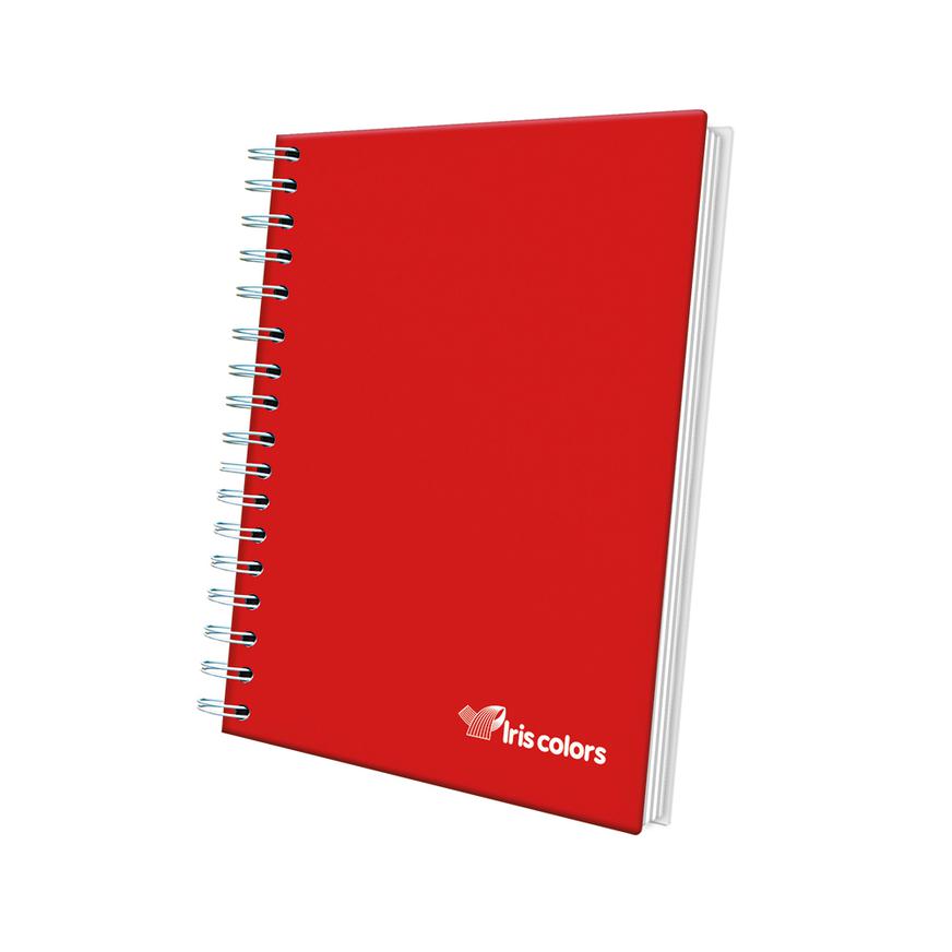 Cuaderno Cuadriculado Anillado Iris Color A4 Tapa Dura Rojo 100 Hojas