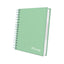 Cuaderno Cuadriculado Anillado Iris Color A4 Tapa Dura Verde Pastel 160 Hojas