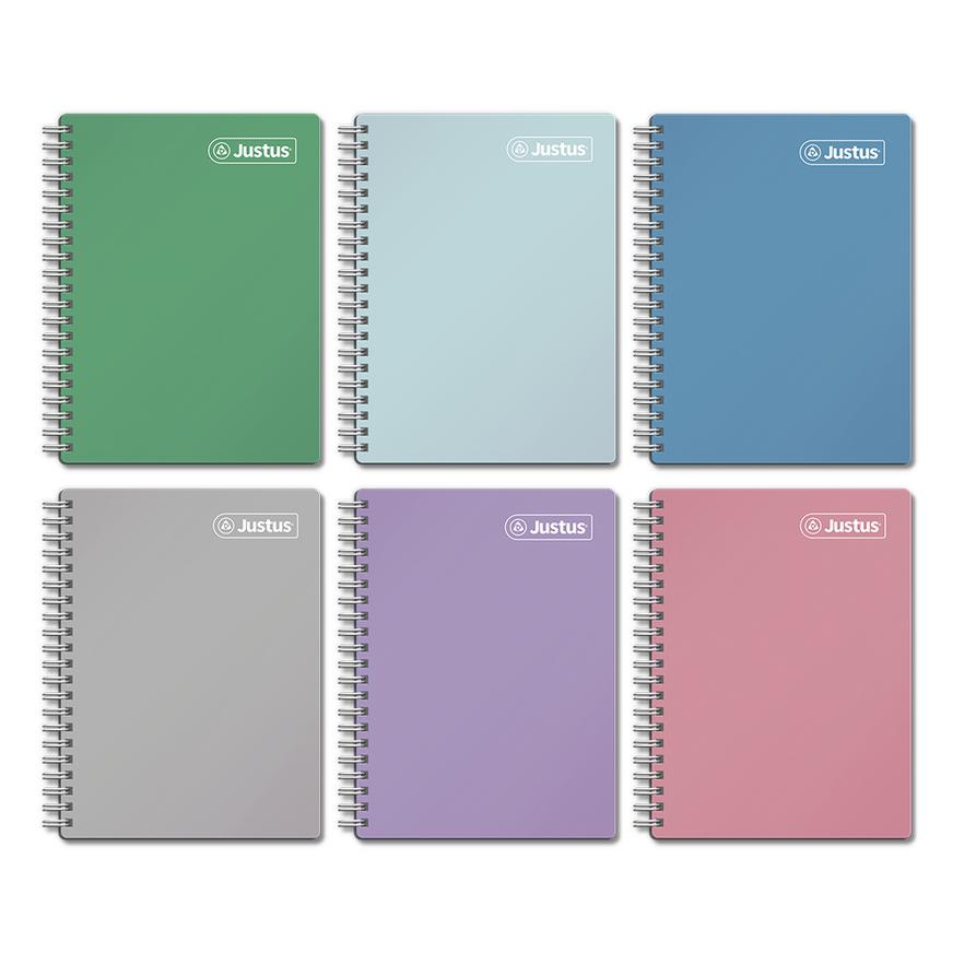 Cuaderno Cuadriculado Anillado Justus A4 Especial Tapa Dura Surtido 160 Hojas