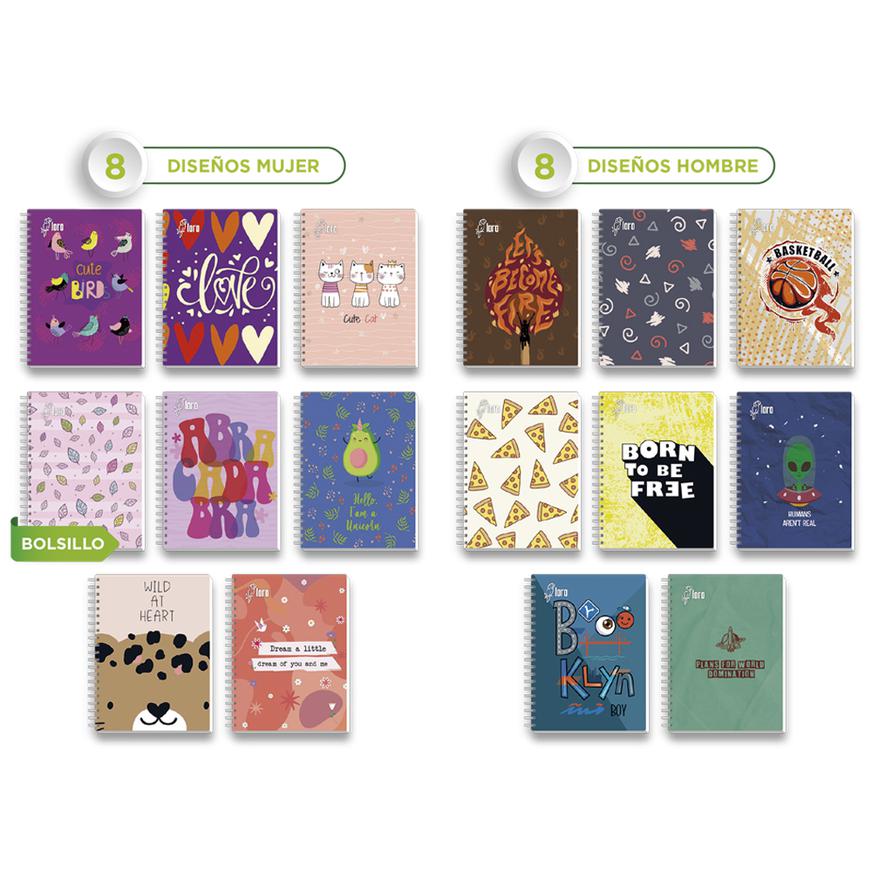 Cuaderno Cuadriculado Anillado Loro A5 Tapa Dura Surtido 160 Hojas Imagen principal del producto