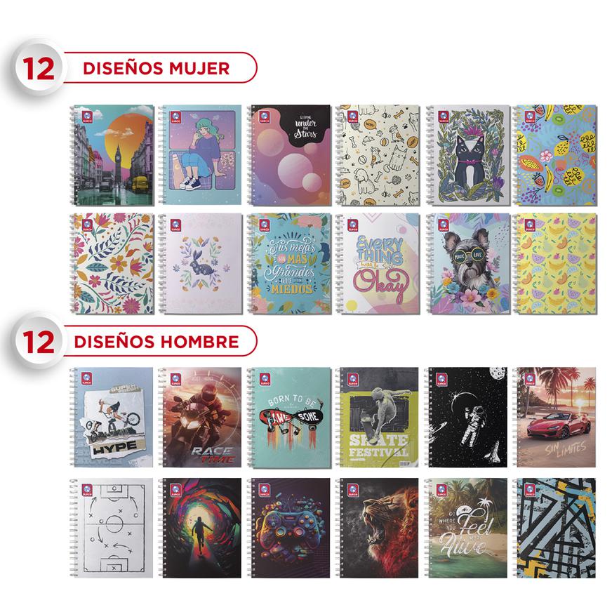 Cuaderno Cuadriculado Anillado Surco A5 DiseÃ±o Surtido 140 Hojas Imagen principal del producto