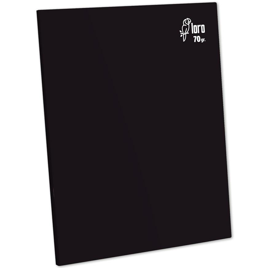 Cuaderno Rayado Deluxe Loro A4 70Gr Negro 80 Hojas