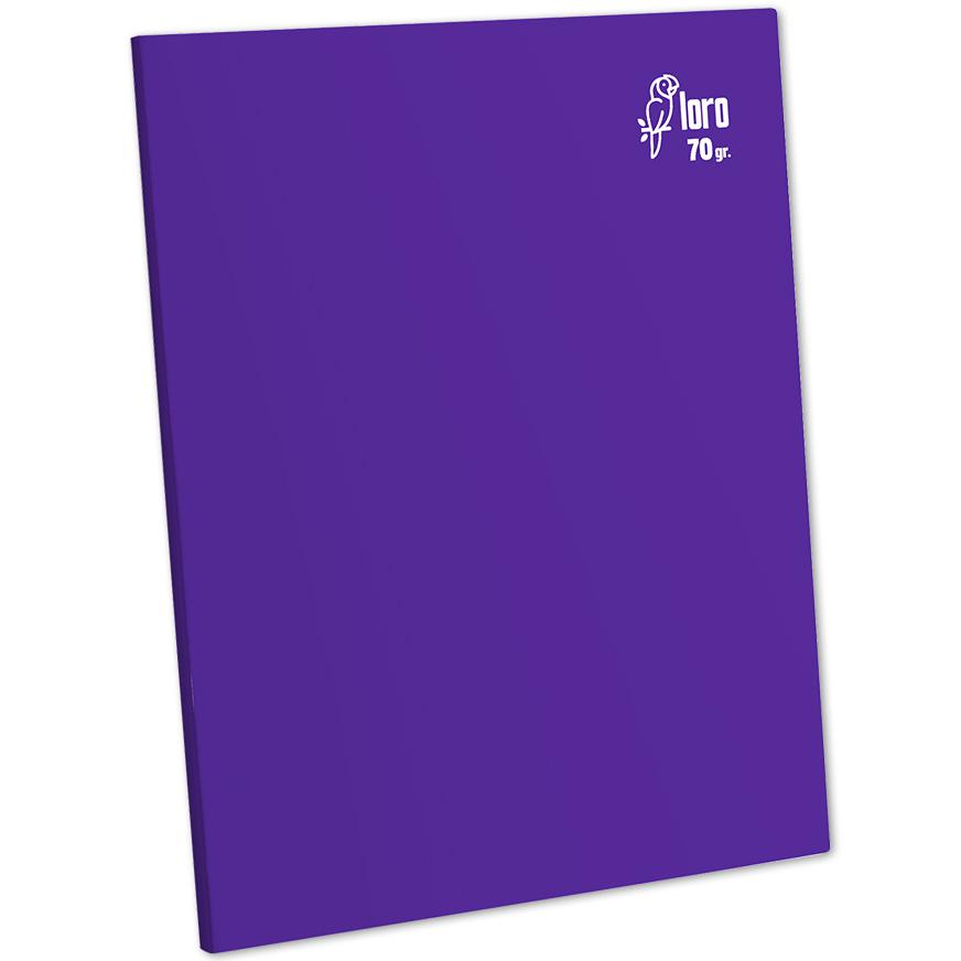 Cuaderno Triple RenglÃ³n Deluxe Loro A4 70 Gr Morado 80 Hojas Imagen principal del producto