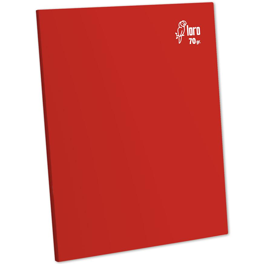 Cuaderno Triple RenglÃ³n Deluxe Loro A4 70 Gr Rojo 80 Hojas Imagen principal del producto