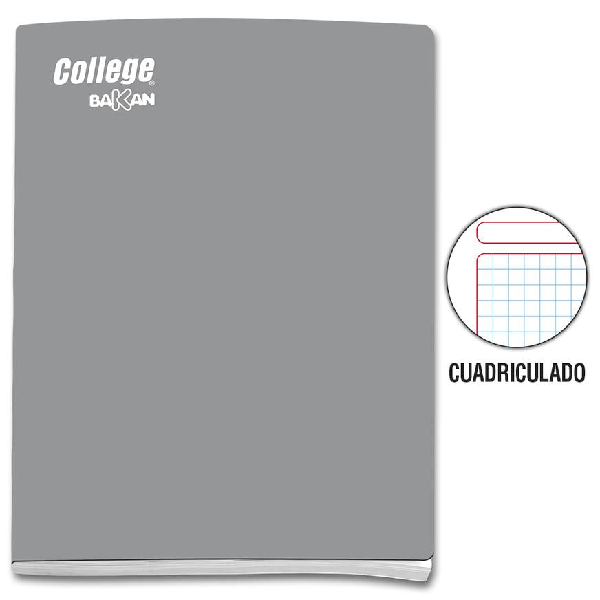 Cuaderno Cuadriculado Deluxe College Bakan A4 Plomo 80 Hojas