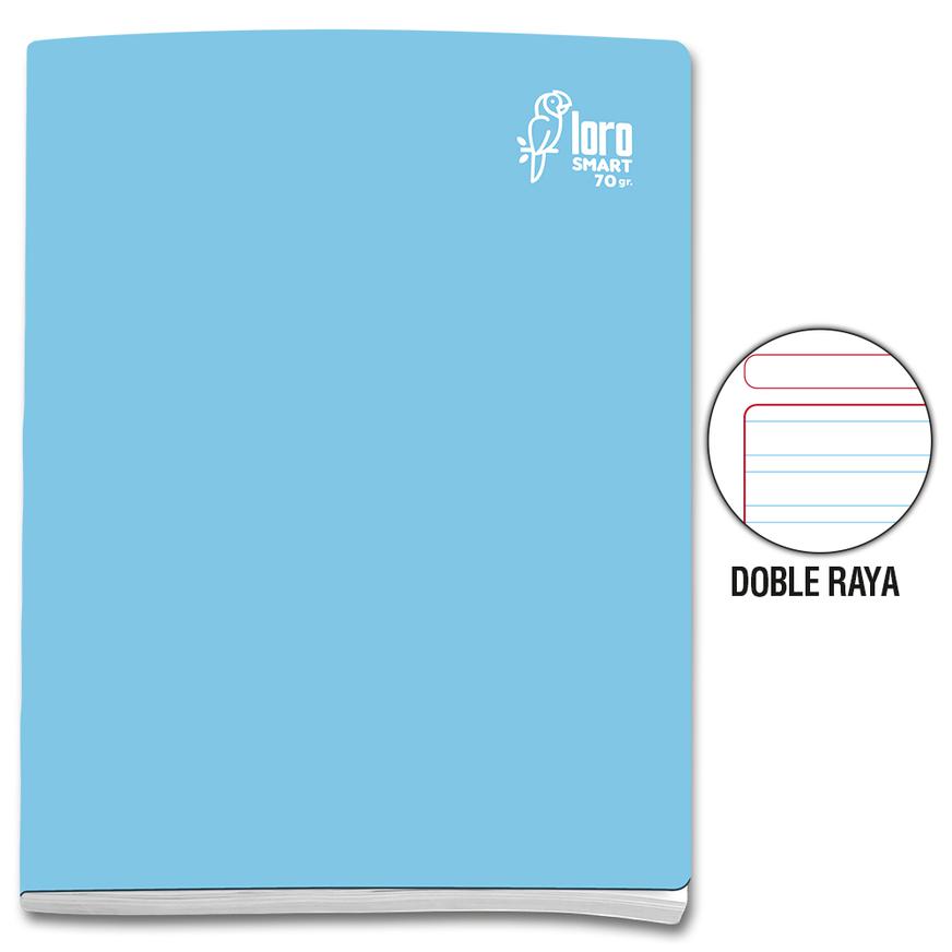 Cuaderno Doble Raya Deluxe Loro A4 Celeste 80 Hojas Imagen principal del producto