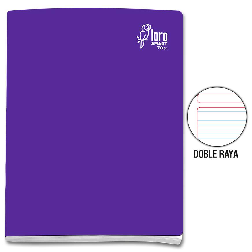 Cuaderno Doble Raya Deluxe Loro A4 Morado 80 Hojas Imagen principal del producto