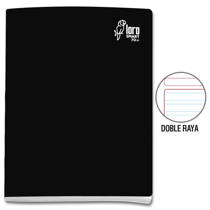 Cuaderno Doble Raya Deluxe Loro A4 Negro 80 Hojas Imagen principal del producto