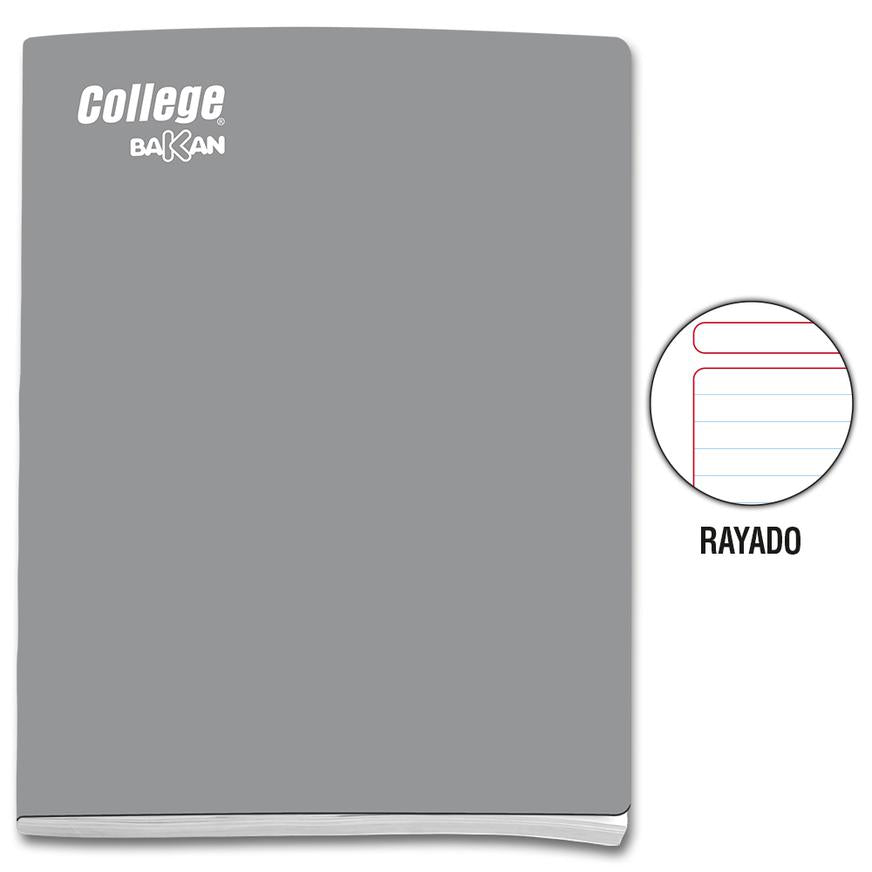 Cuaderno Rayado Deluxe College Bakan A4 Plomo 80 Hojas