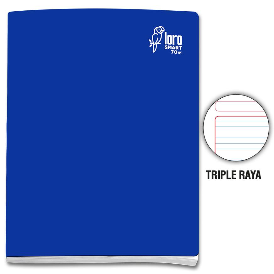 Cuaderno Triple Raya Deluxe Loro A4 Azul 80 Hojas Imagen principal del producto