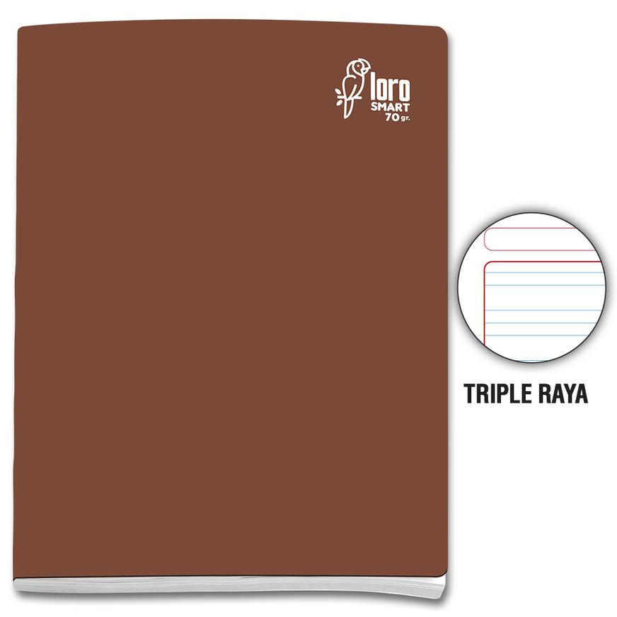 Cuaderno Triple Raya Deluxe Loro A4 MarrÃƒÂ³n 80 Hojas Imagen principal del producto