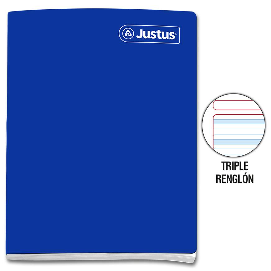 Cuaderno Triple RenglÃƒÂ³n Con Sombra Deluxe Justus A4 Azul 80 Hojas Imagen principal del producto