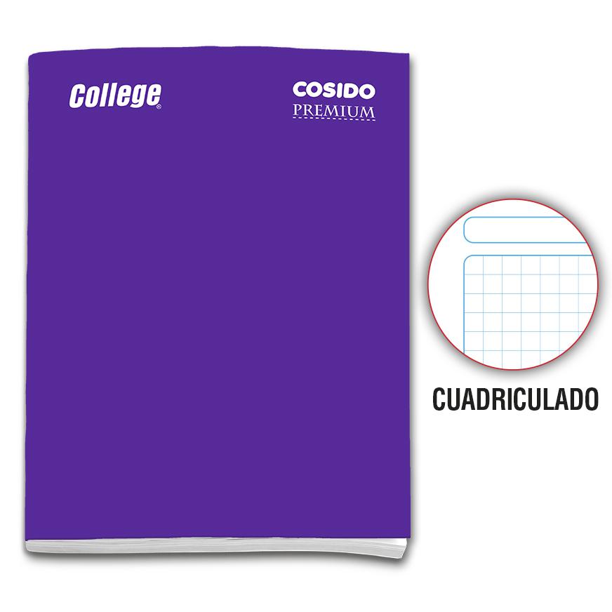 Cuaderno Cuadriculado Deluxe College Cosido Morado 80 Hojas