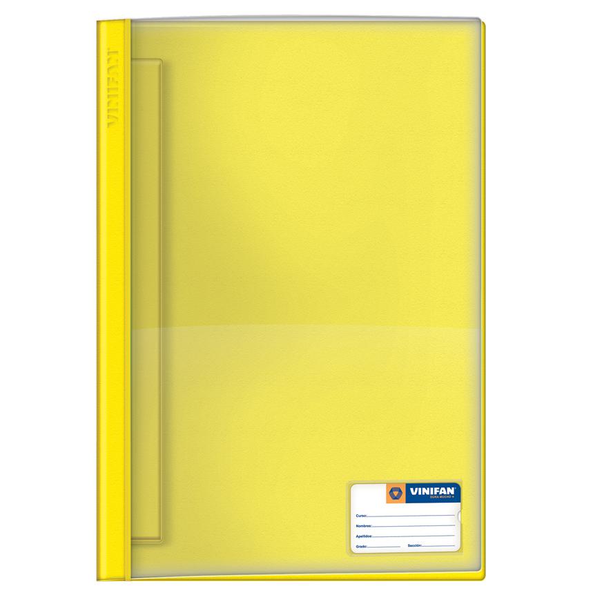 Folder Vinifan Oficio Amarillo Claro Tapa Transparente Con Fastener Imagen principal del producto