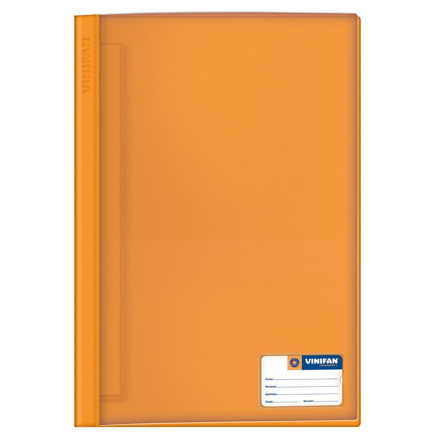 Folder Vinifan Oficio Naranja Tapa Transparente Con Fastener Imagen principal del producto
