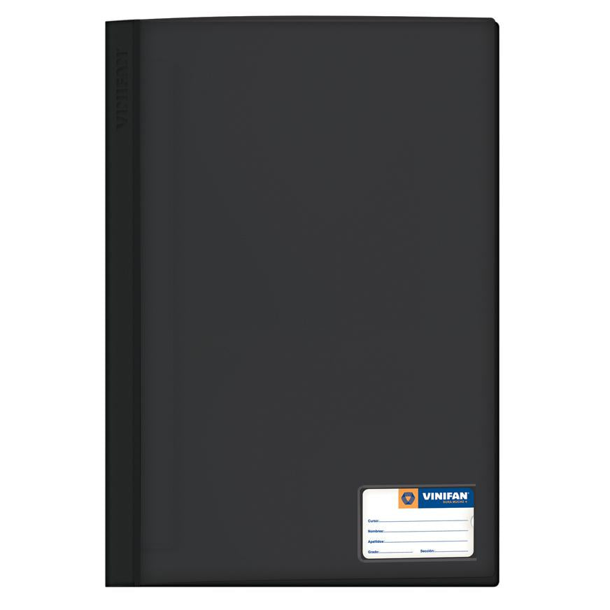 Folder Vinifan Oficio Negro Tapa Transparente Con Fastener Imagen principal del producto