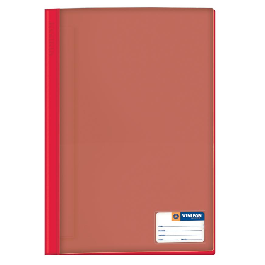 Folder Vinifan Oficio Rojo Tapa Transparente Con Fastener Imagen principal del producto