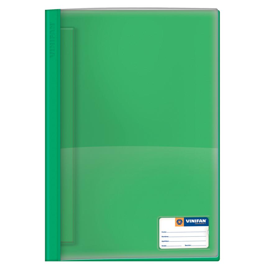 Folder Vinifan Oficio Verde Oscuro Tapa Transparente Con Fastener Imagen principal del producto